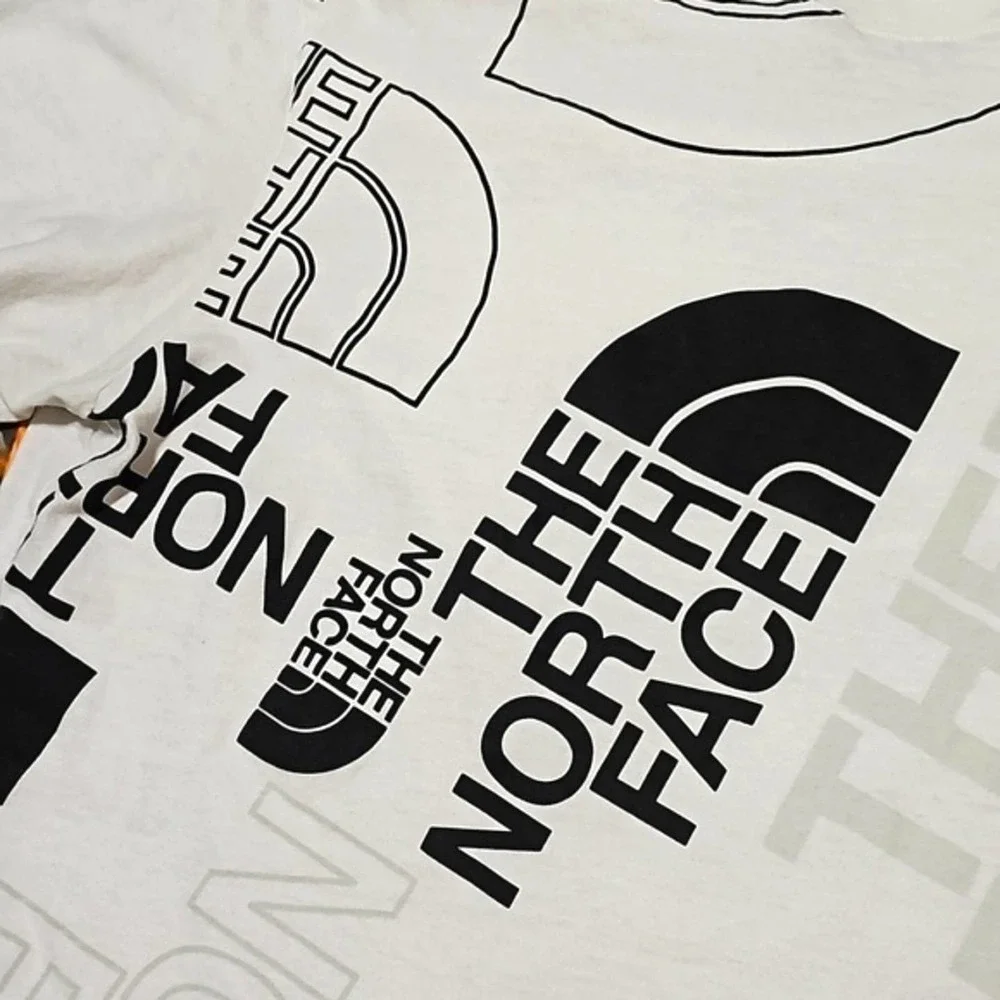 North Face White Graphic Tee Shirt Medium